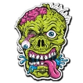 ZOMBIE SKULL EYE BRAIN TONGUE STICKER