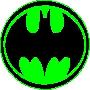 Bat Logo Round Green and Black Sticker