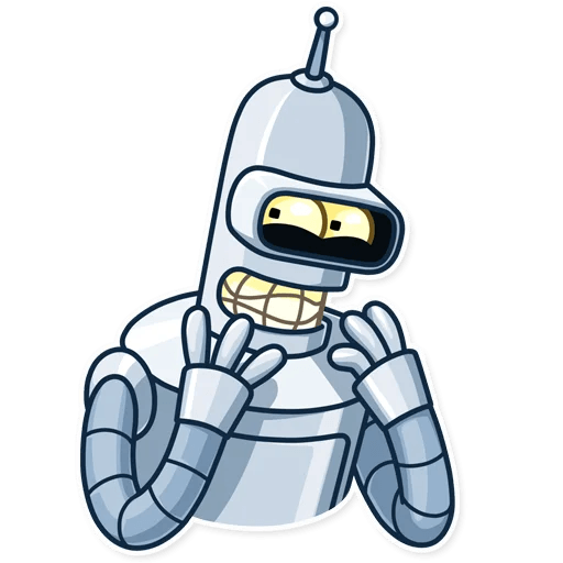 futurama tv show cartoon bender sticker 13