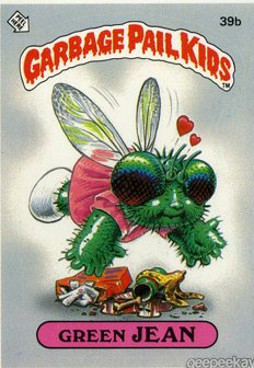 Green JEAN Funny Sticker Name Decal