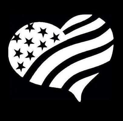 heart flag patriotic die cut flag stickers for cars
