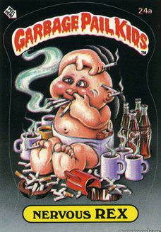 Nervous REX Funny Decal Name Sticker