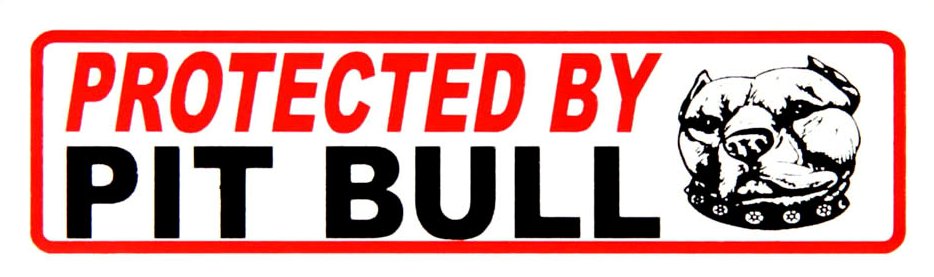 protected by pit bull bumper sticker