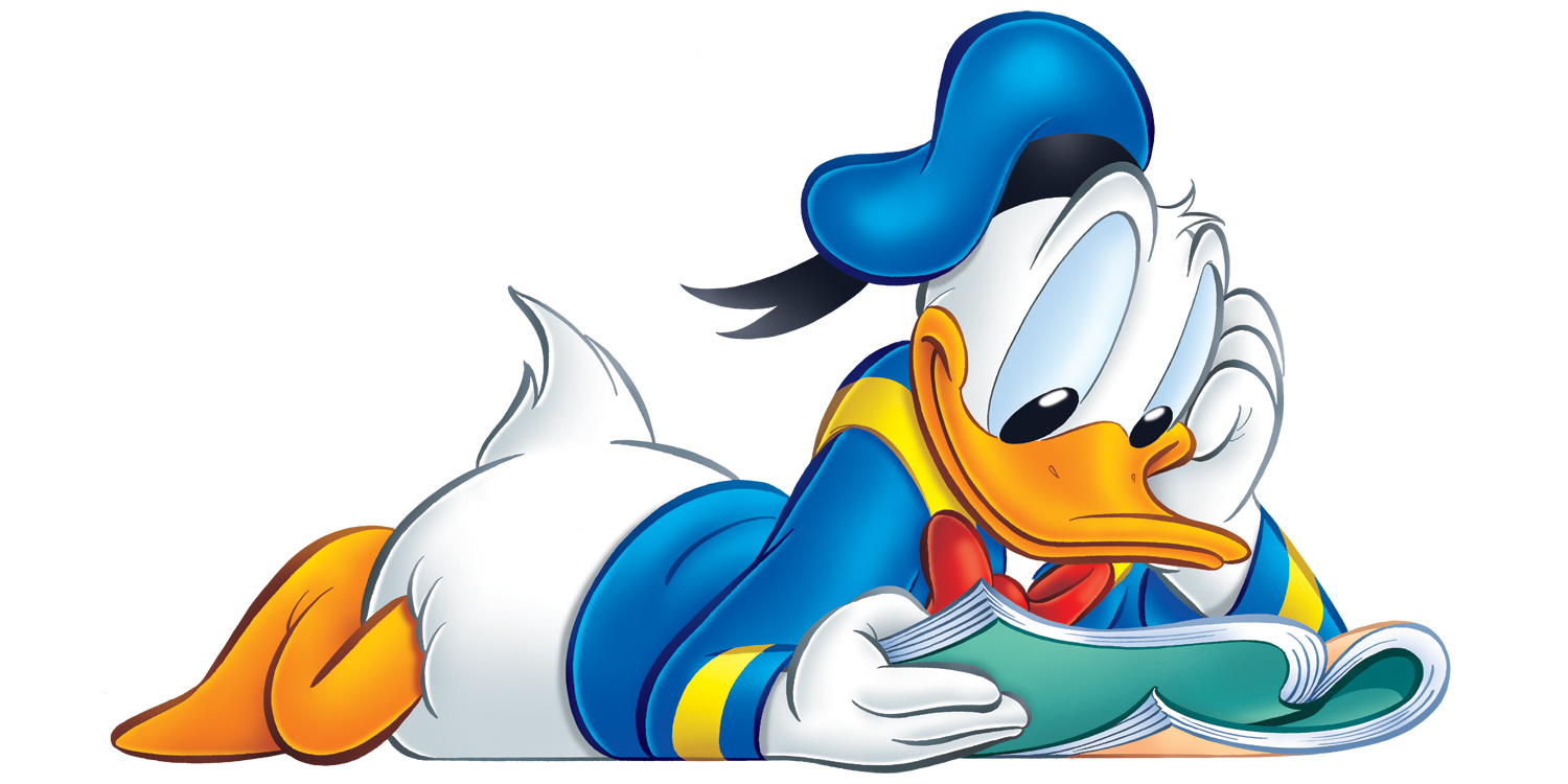 Donald_duck Reading sticker