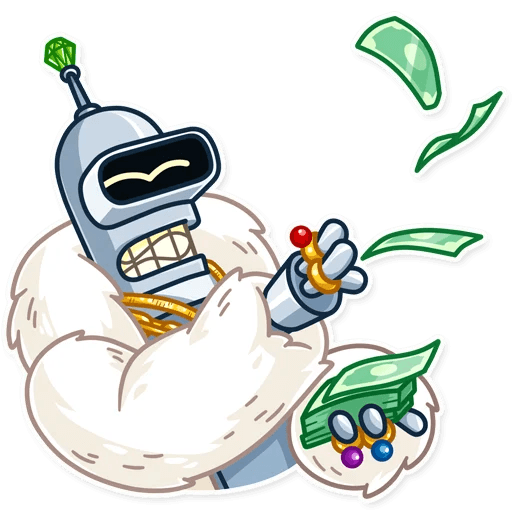 futurama tv show cartoon bender sticker 24