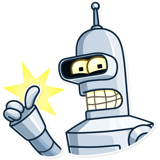 futurama tv show cartoon bender sticker 3