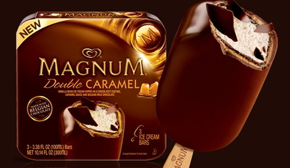 magnum DOUBLE CARAMEL ICE CREAM BAR sticker