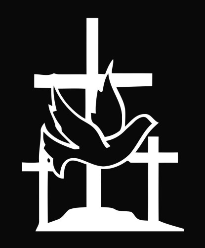 3 Crosses with Dove Die Cut Vinyl Decal Sticker