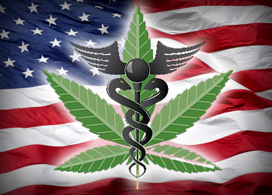 american flag medical weed sticker