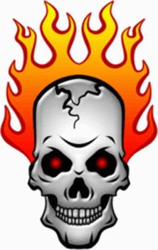 Flaming Skull Sticker