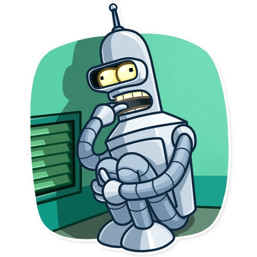futurama tv show cartoon bender sticker 10