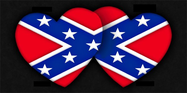 hearts rebel flag sticker