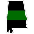 thin green line ALABAMA STICKER