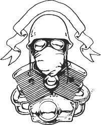 Biker Skull Decal 09