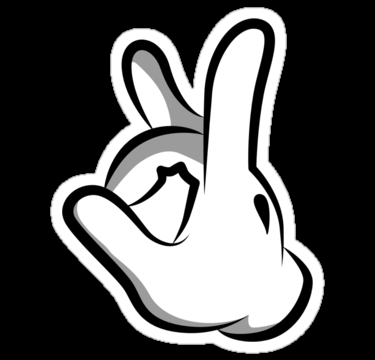 mickey hands rabbit head sticker