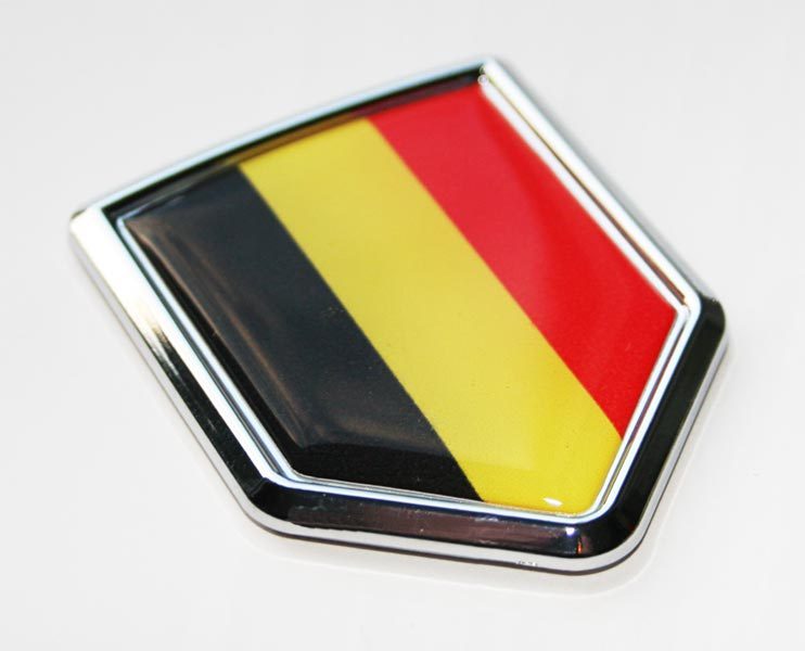 Belgium Flag Crest Decal Car 3D Chrome Emblem Sticker