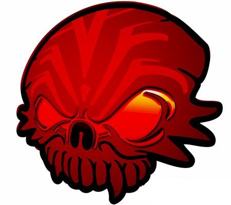 Flaming Skull Sticker 2