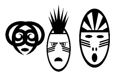 2 African Wall Art MASKS set of 3