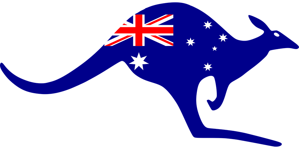 Australia flag kangaroo shaped sticker