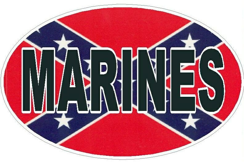 FLAG REBEL OVAL MARINES DECAL