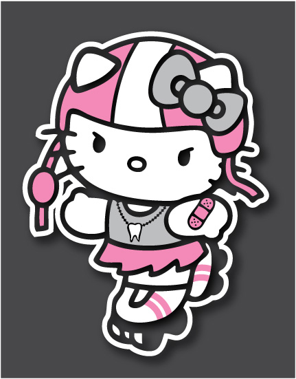 Kitty Kat Color Derby Kitty Sticker