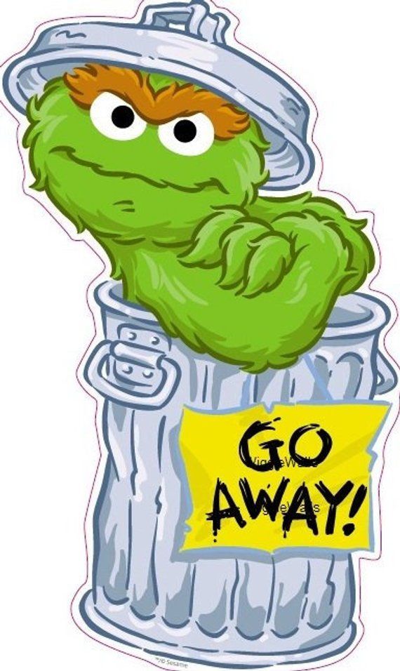 Sesame Street Muppet OSCAR SCRAM Funny Cartoon Sticker 2