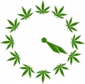 WALL POT  CLOCK 420 DECAL WEED MARIJUANA POT LEAF VINYL STICKER ROOM DECORATION