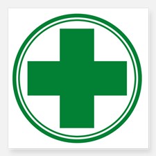 green_cross_round_weed sticker