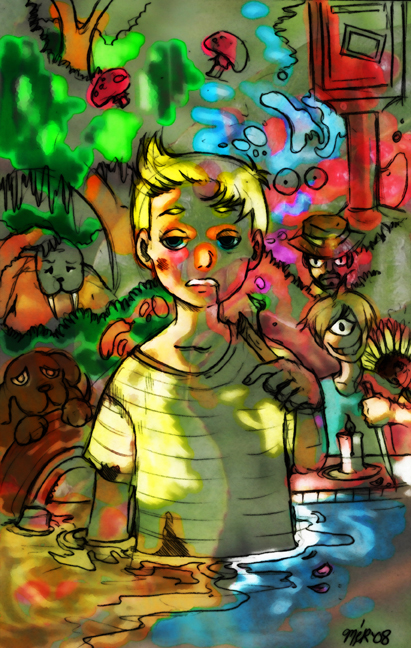 psychedelic faces wall decal car sticker 01