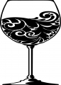 wine glass die cut decal
