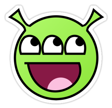 3 eyed alien sticker