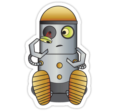 robot fixing eye sticker